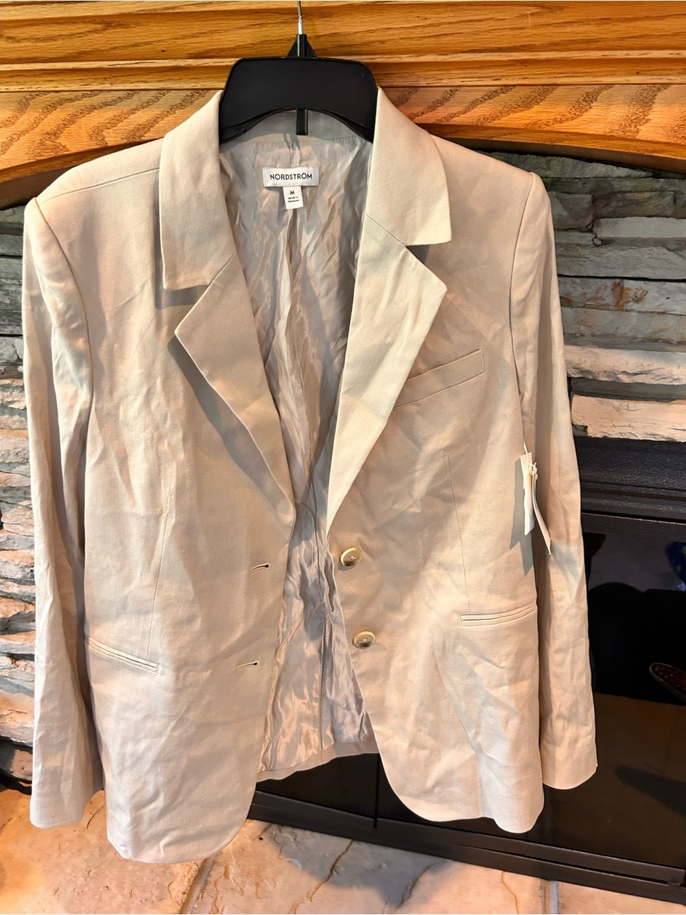 Nordstrom Women's Beige Tailored Blazer Jacket